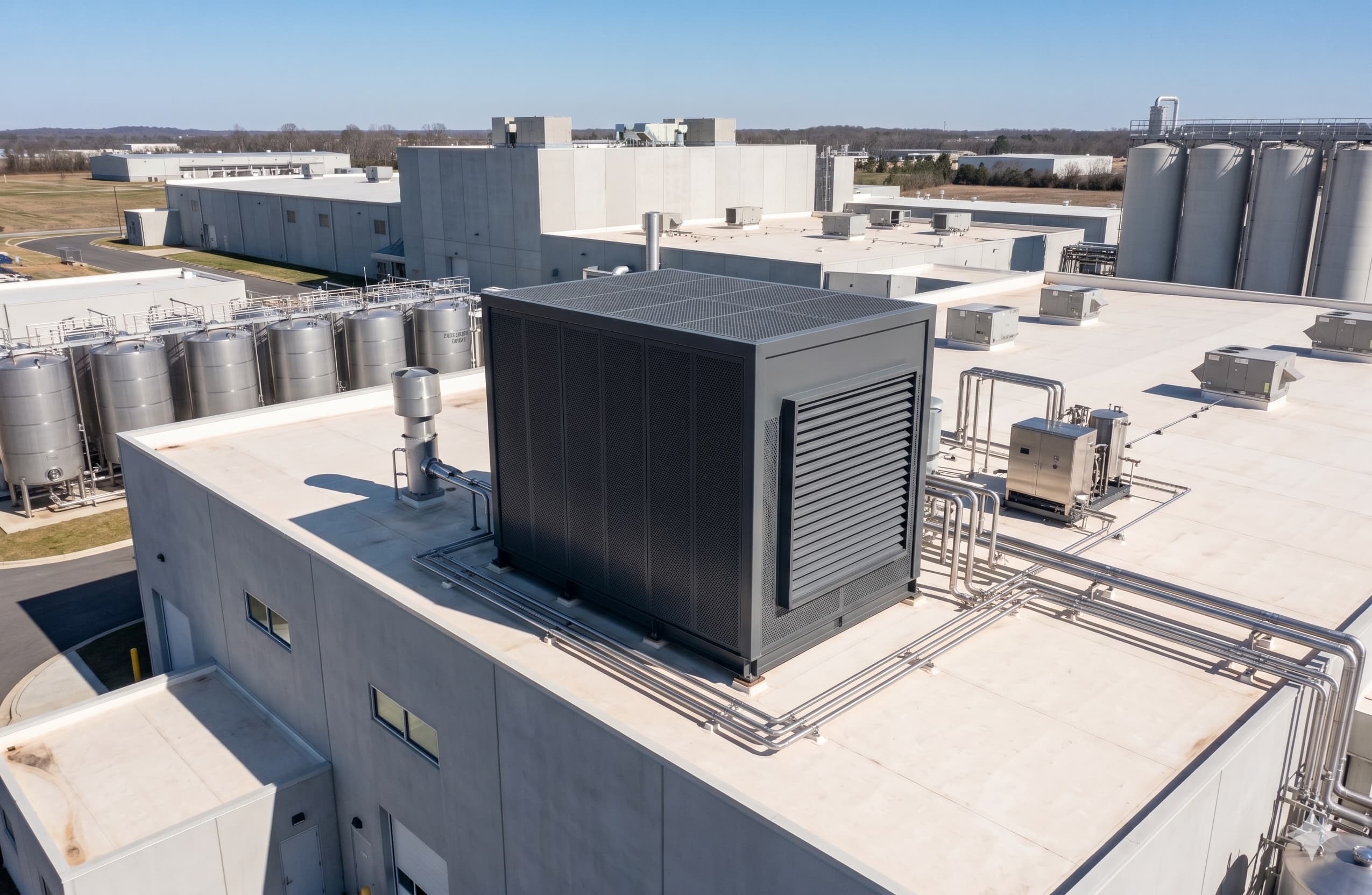 Stream unit deployed on an industrial facility rooftop